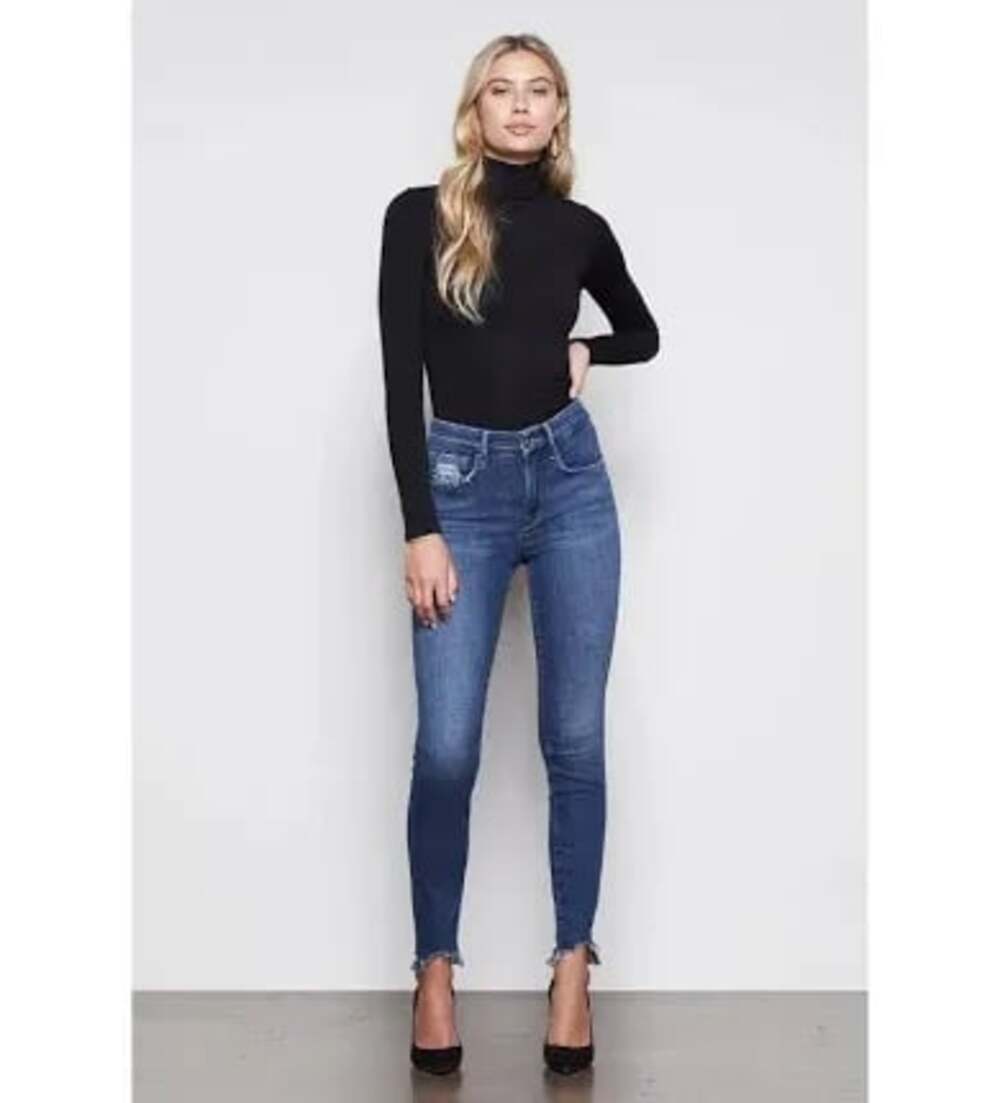 $119 MSRP NWT Good American mock-neck bodysuit size 0 XSmall Black